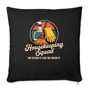 Funny Cleaning Design - Sofa pillowcase 17,3'' x 17,3'' (45 x 45 cm) - black - Front