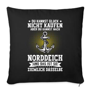 NORTH SEA YOU CAN'T BUY HAPPINESS BUT AFTER - Sofa pillowcase 17,3'' x 17,3'' (45 x 45 cm) - black - Front