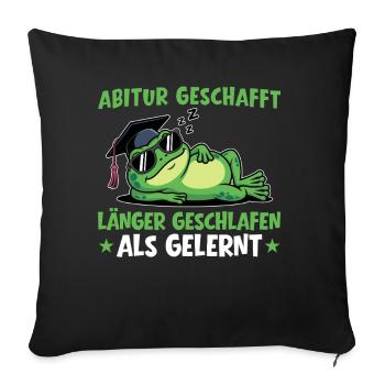 L’Abitur a réussi – A dormi plus longtemps qu’appris - Housse de coussin décorative 45 x 45 cm - noir - Devant