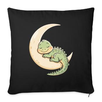 Moon Cuddle Dragon Sleep Dream - Sofa pillowcase 17,3'' x 17,3'' (45 x 45 cm) - black - Front