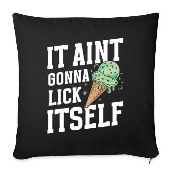  Mint Chocolate Chip Waffle Cone Dessert Italian - Sofa pillowcase 17,3'' x 17,3'' (45 x 45 cm) - black - Front