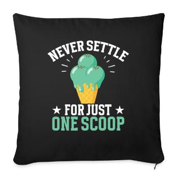 Mint Chocolate Chip Cream Scoop Fresh Mint - Sofa pillowcase 17,3'' x 17,3'' (45 x 45 cm) - black - Front