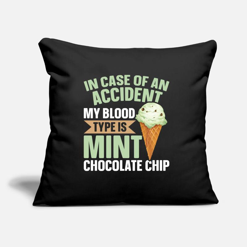 Mint Chocolate Chip Flavour Waffle Cone Mint Sofa pillowcase 17,3'' x 17,3'' (45 x 45 cm)