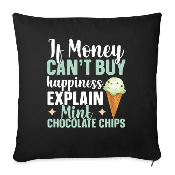 Italian Mint Cream Dessert Fresh Mint - Sofa pillowcase 17,3'' x 17,3'' (45 x 45 cm) - black - Front