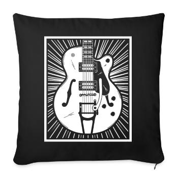 Retro Guitar Silhouette - Sofa pillowcase 17,3'' x 17,3'' (45 x 45 cm) - black - Front