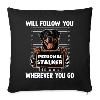Dog Sayings Dog Owner Gift Dog Walk Rotti - Sofa pillowcase 17,3'' x 17,3'' (45 x 45 cm) - black - Front