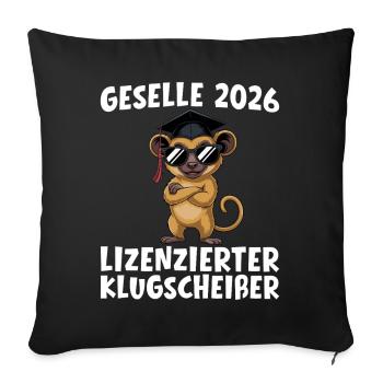 Journeyman's examination 2026 Passed training - Sofa pillowcase 17,3'' x 17,3'' (45 x 45 cm) - black - Front