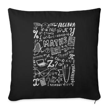 Math's Algebra Mathematics - Sofa pillowcase 17,3'' x 17,3'' (45 x 45 cm) - black - Front