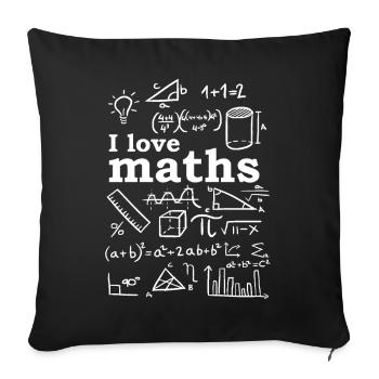 I Love Math - Sofa pillowcase 17,3'' x 17,3'' (45 x 45 cm) - black - Front