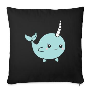narval - Housse de coussin décorative 45 x 45 cm - noir - Devant