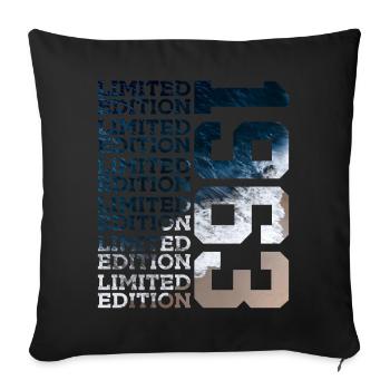 LIMITED EDITION 1963 63 YEARS 63RD BIRTHDAY - Sofa pillowcase 17,3'' x 17,3'' (45 x 45 cm) - black - Front