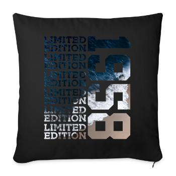 LIMITED EDITION 1958 68 YEARS 68TH BIRTHDAY - Sofa pillowcase 17,3'' x 17,3'' (45 x 45 cm) - black - Front