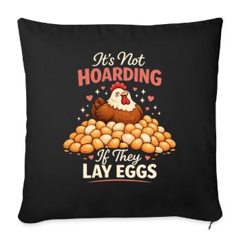 Mathématiques du poulet trop de poulets dans le - Housse de coussin décorative 45 x 45 cm - noir - Devant
