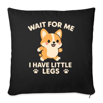 Le chien dit Humour Mème Humour, Drôle, petites jambes drôles - Housse de coussin décorative 45 x 45 cm - noir - Devant