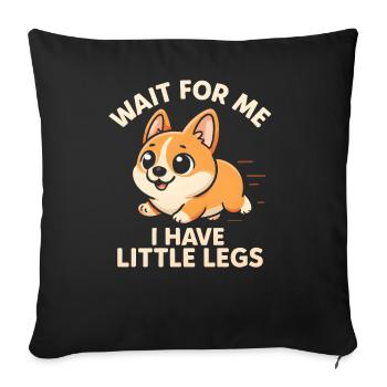 Le chien dit Humour Mème Humour, Drôle, petites jambes drôles - Housse de coussin décorative 45 x 45 cm - noir - Devant