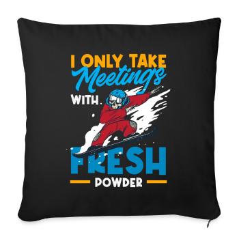 Snowboarding Snowboard Meeting Chairlift - Sofa pillowcase 17,3'' x 17,3'' (45 x 45 cm) - black - Front