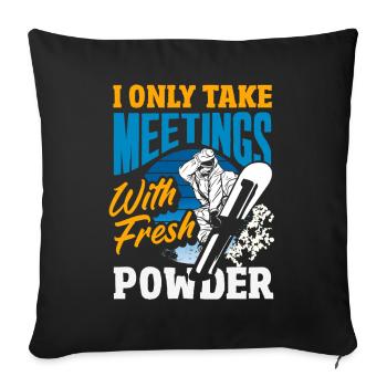 Snowboarding Snowboard Meeting Chairlift - Sofa pillowcase 17,3'' x 17,3'' (45 x 45 cm) - black - Front