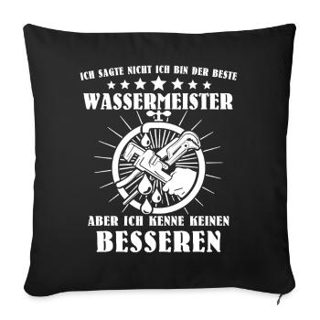 Water Master Sayings - Sofa pillowcase 17,3'' x 17,3'' (45 x 45 cm) - black - Front