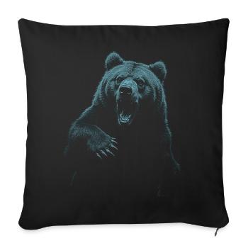 Grizzly Bear Hiking Camping Vintage Brown Bear - Sofa pillowcase 17,3'' x 17,3'' (45 x 45 cm) - black - Front