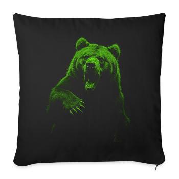 Grizzly Bear Hiking Camping Vintage Brown Bear - Sofa pillowcase 17,3'' x 17,3'' (45 x 45 cm) - black - Front