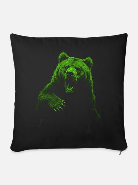 Grizzlybär Wandern Camping Vintage Braunbär - Sofakissenbezug 45 x 45 cm - Schwarz