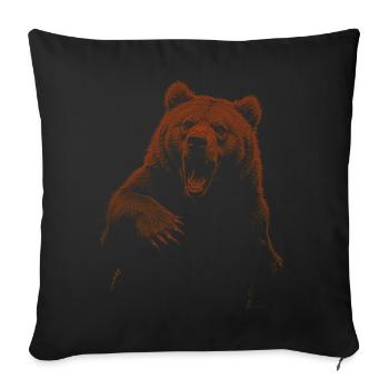 Grizzly Bear Hiking Camping Vintage Brown Bear - Sofa pillowcase 17,3'' x 17,3'' (45 x 45 cm) - black - Front