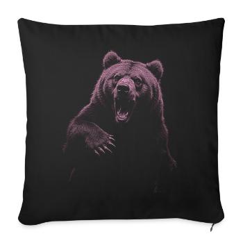 Grizzly Bear Hiking Camping Vintage Brown Bear - Sofa pillowcase 17,3'' x 17,3'' (45 x 45 cm) - black - Front