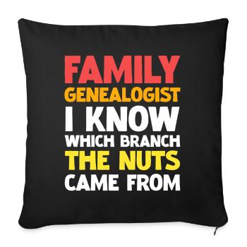 Family Genealogy Saying: Stammzweig Witz - Sofa pillowcase 17,3'' x 17,3'' (45 x 45 cm) - black - Front