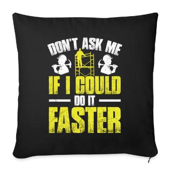 Échafaudage des ouvriers métiers de construction - Housse de coussin décorative 45 x 45 cm - noir - Devant