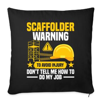 Échafaudages de planches pour ouvriers de construction - Housse de coussin décorative 45 x 45 cm - noir - Devant