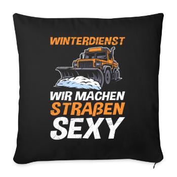 SERVICE D’HIVER NOUS RENDONS LES RUES SEXY Drôle - Housse de coussin décorative 45 x 45 cm - noir - Devant