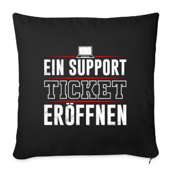 Coder OPEN A SUPPORT TICKET FUNNY - Sofa pillowcase 17,3'' x 17,3'' (45 x 45 cm) - black - Front