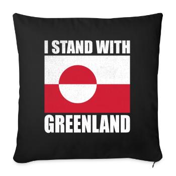 Je soutiens que le Groenland n’est pas à vendre - Housse de coussin décorative 45 x 45 cm - noir - Devant