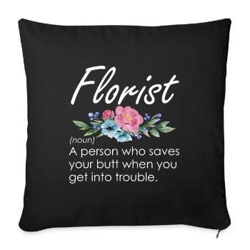 Sauvetage de fleuriste en forme de fleur - Housse de coussin décorative 45 x 45 cm - noir - Devant