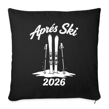 APRES SKI 2026 Winter Holiday Piste Party - Sofa pillowcase 17,3'' x 17,3'' (45 x 45 cm) - black - Front