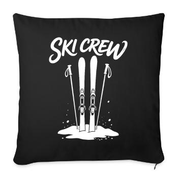 SKI CREW Winterurlaub und Apres Ski Outfit - Sofakissenbezug 45 x 45 cm - Schwarz - Vorne