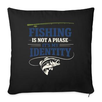 Mode de vie de pêche pêcheur pour les poissons à vie - Housse de coussin décorative 45 x 45 cm - noir - Devant