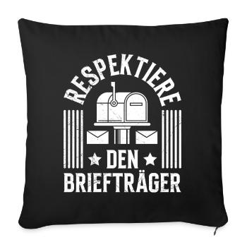 Postman RESPECT THE POSTMAN Funny - Sofa pillowcase 17,3'' x 17,3'' (45 x 45 cm) - black - Front