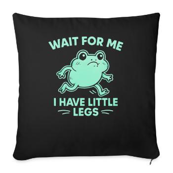 Grenouille qui dit Humour Meme Hume Petites jambes drôles - Housse de coussin décorative 45 x 45 cm - noir - Devant