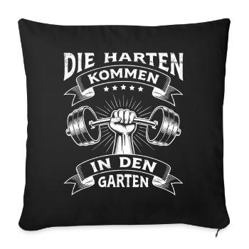 Haltérophiles LES DURS VIENNENT DANS LE JARDIN - Housse de coussin décorative 45 x 45 cm - noir - Devant