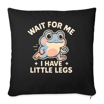 Grenouille qui dit Humour Meme Hume Petites jambes drôles - Housse de coussin décorative 45 x 45 cm - noir - Devant