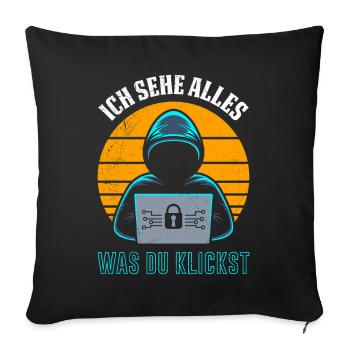 Ordinateur JE VOIS TOUT CE QUE TU CLIQUES DRÔLE - Housse de coussin décorative 45 x 45 cm - noir - Devant