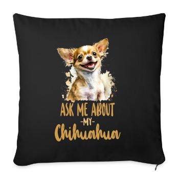 Chihuahua Chihuahueño Demandez-moi à propos de - Housse de coussin décorative 45 x 45 cm - noir - Devant