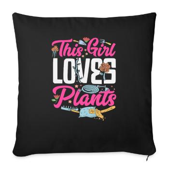 This Girl Loves Plants Plant Lover - Sofa pillowcase 17,3'' x 17,3'' (45 x 45 cm) - black - Front