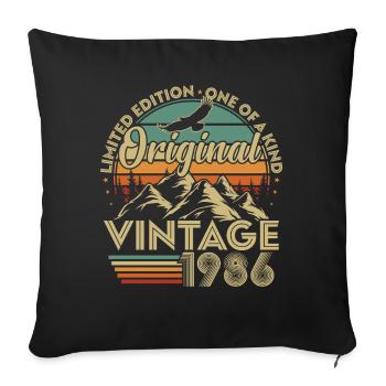 Original 1986 Vintage Vintage Birthday Retro - Sofa pillowcase 17,3'' x 17,3'' (45 x 45 cm) - black - Front