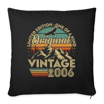 Original 2006 Vintage Vintage Anniversary Rétro - Housse de coussin décorative 45 x 45 cm - noir - Devant