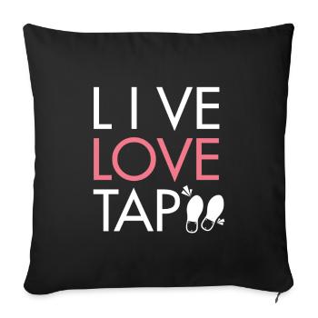Claquettes d’amour en direct - Housse de coussin décorative 45 x 45 cm - noir - Devant