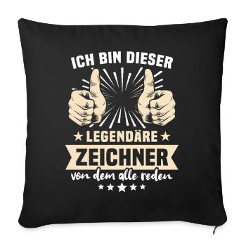 Illustrator Sayings - Sofa pillowcase 17,3'' x 17,3'' (45 x 45 cm) - black - Front