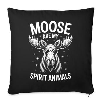 Elch Sprüche Elche Lustiges Elch Geschenk - Sofakissenbezug 45 x 45 cm - Schwarz - Vorne