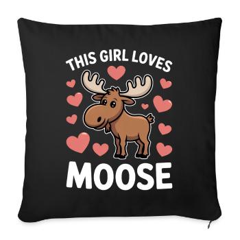 Elch Sprüche Elche Lustiges Elch Geschenk - Sofakissenbezug 45 x 45 cm - Schwarz - Vorne